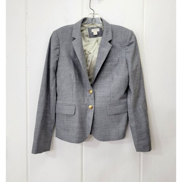 J.Crew Womens Grey Wool Blazer Size 2 - Picture 1 of 4